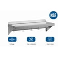 thumbnail image 3 of Stainless Steel Floating Shelving with 7 Hooks, 12" x 24"/36"/48" Wall Mounted Commercial Shelves 240Lb for Storage Hanging Pots, Pans Cookware in Home, 3 of 9