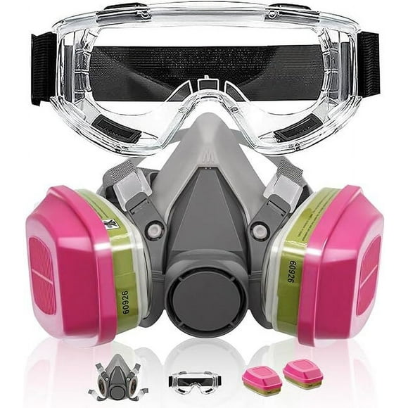 respirator mask - reusable dust-proof mask with protective goggles - elastic respirator mask suitable for woodworking, paint welding, epoxy resin polishing