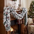 thumbnail image 5 of Snow Flocked Artificial Christmas Garland with Red Berries and Pine Cones, 106.3 Inch Winter Hanging Greenery Garland for Mantel, Stair Railing, Christmas Tree, Indoor & Outdoor Xmas Decor, 5 of 8