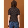 thumbnail image 4 of Blusa de Lunares con Corazón Dulce Allegra K Cuello en V Manga Corta Casual Negro XS, 4 of 6