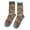 Green, variant on 1 pair of retro ethnic style men's socks and women's socks in Maillard color scheme