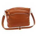 thumbnail image 1 of Bolso bandolera mediano con triple bolsillo con cremallera y correa ajustable para el hombro 2 marrón Hugo Bolso de cuero de la capa principal, 1 of 6