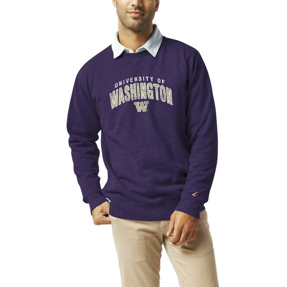 Men's League Collegiate Wear  Heather Purple Washington Huskies  Heritage Tri-Blend Pullover Sweatshirt