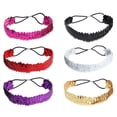 thumbnail image 1 of EeaseMX 6 piezas de sirena con lentejuelas vendas, accesorio para cabello brillante reversible con cordón elástico para mujeres y niñas (Negro + Plata + Oro + Rosa + Rojo + Púrpura), 1 of 8