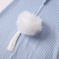 thumbnail image 6 of Mens Pajamas Trendy Long Sleeve Button Striped Sleepshirt with Hat Sleepwear,Light Blue,M, 6 of 6