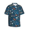 thumbnail image 2 of Daiia Cartoon Space1 Hawaiian Shirt for Men Gentle Cotton Regular Short Sleeve Casual-Small, 2 of 9