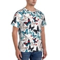 thumbnail image 2 of Vsdgher Butterfly Print Men's Dry Fit Mesh Athletic Shirts Moisture Wicking Tennis T-Shirt Tops, 2 of 9