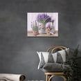 thumbnail image 3 of Lavender Wall Art Country Floral Canvas Prints Painting Rustic Purple Flower Pictures Framed Artwork Home Decor for Bathroom Dining Living Room 16"x12", 3 of 6
