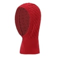 thumbnail image 1 of Gorro de invierno unisex de hilo y terciopelo con cuello resistente al viento, de punto, de color liso, para mujer, 1 of 1