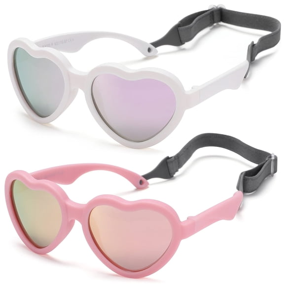 Gafas de Sol Polarizadas para Bebés NULOOQ Flexibles con Forma de Corazón 0-24 Meses