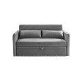 thumbnail image 5 of MH Grey Velvet Sleeper Sofa Bed w/USB, 3-in-1 Adjustable Pull-Out Couch, High-Density Foam, 2 Lumbar Pillows, Side Pocket - Perfect for Living Room & Bedroom, 5 of 11