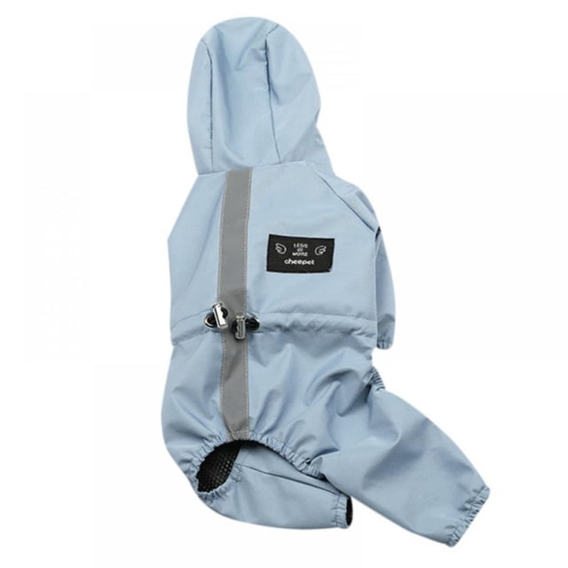 Dog Raincoat Adjustable Pet Water Proof Clothes Lightweight Rain Jacket Poncho Hoodies with Strip Reflective Small Medium Dogs