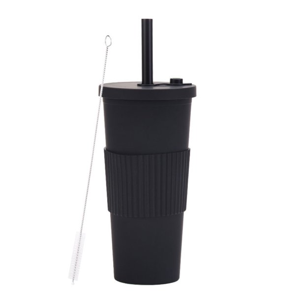 700ml largecapacity doublelayer plastic cup straw milk tea cup