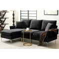 thumbnail image 2 of L-Shaped Sectional Sofa with Reversible Chaise Lounge, 84" Fabric Upholstered Couch with Metal Legs and 2 Pillows, Modern Sofa with Unique Armrest for Living Room Office, Black, 2 of 11