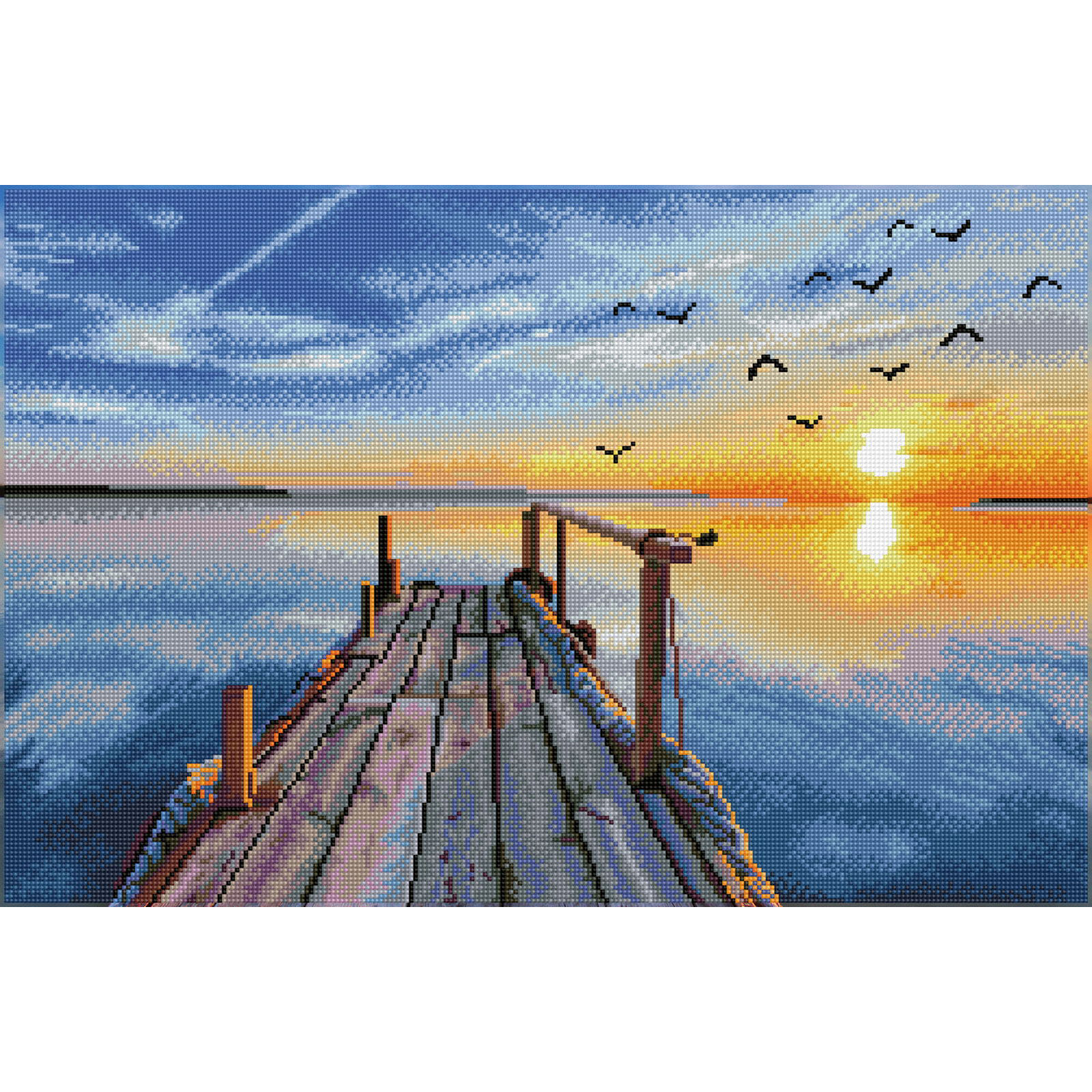 Diamond Dotz Sunset Jetty Diamond Painting Kits for Adults - Diamond Art Kits a Relaxing Creative Craft Kit with Dotz Gems 28.6x18.5