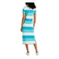 thumbnail image 2 of TOMMY HILFIGER Womens White Slitted Polo Dress Button Placket Striped Short Sleeve Collared Tea-Length Dress XS, 2 of 4