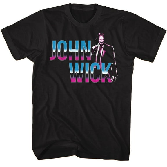 John Wick Neon Chrome Logo Black T-Shirt