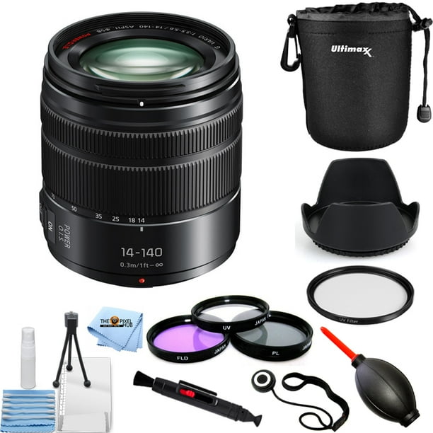 Panasonic Lumix G Vario 14 140mm Ii Asph Power O I S Lens Pro Bundle With Lens Pouch Filter Kit Tulip Hood Lens Lens Cap Keeper And More Walmart Com Walmart Com