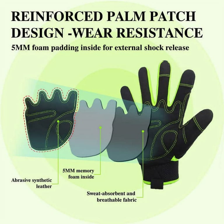 RAMHORN SAFETY Hi-ViZ Reflective Work Gloves Men And Women, Utility  Mechanic Working Gloves Touch Screen, Flexible, Breathable, Wear-Resistant  Gloves