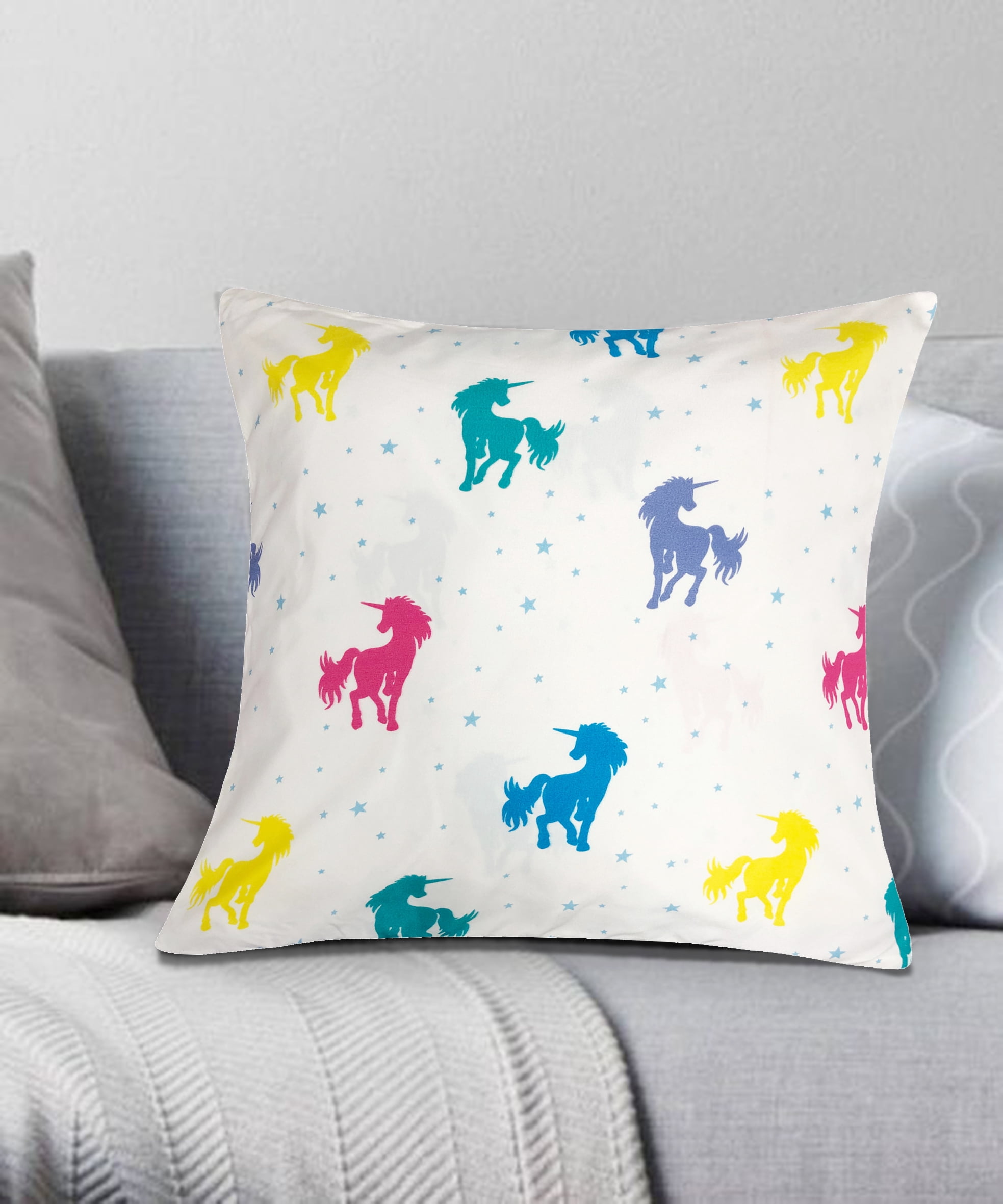 Rainbow Unicorn Decorative Pillow 18x18