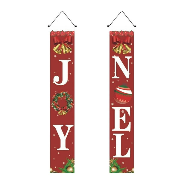 Pancartas navideñas para exteriores, letreros colgantes, adornos para puertas, banderas para pared y puerta. Estilo D
