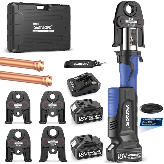 SWANSOF Propress Tool, 32KN Copper Pipe Crimping Tool, Electric Hydraulic Crimping Tool Kit SP-20032