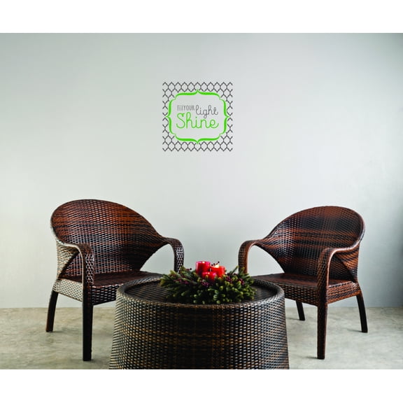 Do It Yourself Wall Decal Sticker Let Your Light Shine Inspirational Life Quote Living Room Bedroom Home Decor Size-20x20"