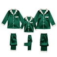 thumbnail image 3 of Matching Christmas Pajamas for Family Silk Satin Vacation Outfit Mens Womens Couples Pjs Button Down Loungewear Set, 3 of 7