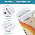 thumbnail image 3 of Yayeee 40oz Stainless Steel Tumbler with Straw and Handle Double-Wall Insulated Travel Water Bottle, Beige Cat Rainbow, 3 of 8