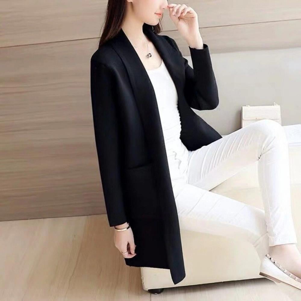 SH Knitted Cardigan black casual look Faion Knitwear Knitted Cardigan 