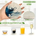 thumbnail image 3 of 6 Pcs Abstract Blue Drink Coasters with Holder Absorbent Coaster Sets Cup Heat-Resistant Hot Pads Mats for Bar Table Protection, 3 of 7