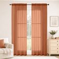 thumbnail image 2 of MKHILL 42x84 Orange Sheer Curtains 2 Panels Set, 84 Inch Long Light Filtering Voile Drapes for Living Room Bedroom, Rod Pocket Semi Sheer Window Panels, Each 42"Wx84"L, 2 of 7