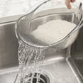 thumbnail image 5 of LEHOZIHEQ Rice Washer, Rice Rinser Strainer w/Handle, BPA-Free (Clear), Handled Rice Washer Strainer Bowl With Fine Holes For Rinsing And Draining Rice, Grains, Fruit And Vegetables, 5 of 6