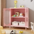 thumbnail image 4 of Small 2 Transparent Door Metal Storage Side Buffet Cabinet for Bed Room,Living Room,Entryway,Hallway,Home,Hotel,Office,Garage,Kitchen,1 Removable Shelf., 4 of 7