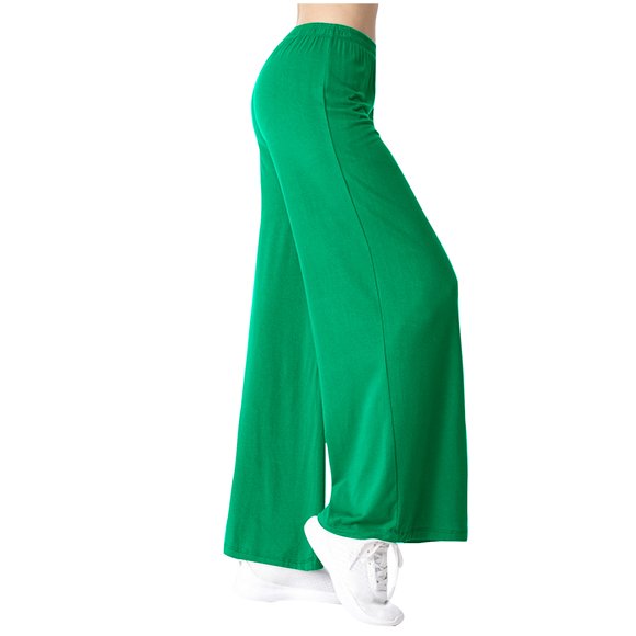 Virmaxy Jogger Yoga Pant for Women Breathable Sweat Absorbent Wide Leg Modal Fitness Pants Yoga Gym Pants Loose High Waisted Cozy Lounge Pants Workout Out Straight Leg Joggers Green-A 2XL