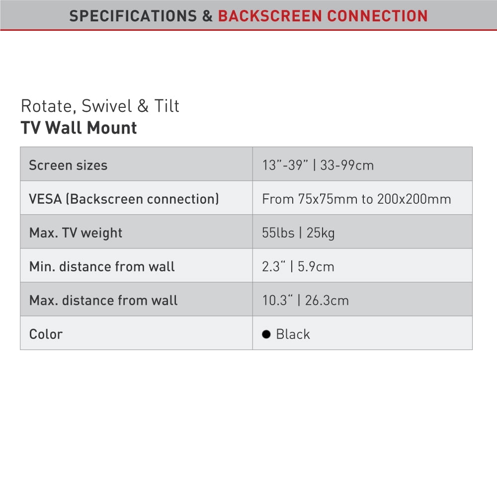 Barkan Full Motion TV Wall Mount 13 - 43 inch Various Screens Fit Patent Lifetime Warranty