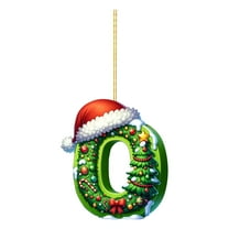 Personalized Acrylic Christmas Ornament - 26 Letter Alphabet Pendant for Family Tree Decor, Car Mirror & Gift Tag (Double-Sided Shatterproof)