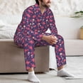 thumbnail image 7 of Sikiie red Skull flower Mens Pajama Set, Soft Warm Long Sleeve Sleepwear, Cozy Button-Down Pjs for Men-X-Large, 7 of 7