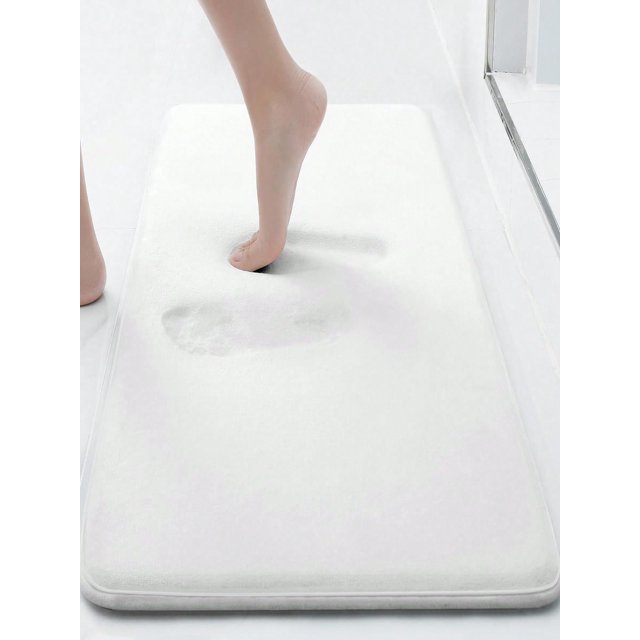 1pc Extra Thick Memory Foam Bath Rug Black Non Slip Absorbent Super Cozy Velvet Bathroom Mat, Luxury Soft Plush Small Carpet for Bath Room Shower Floo