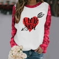 thumbnail image 2 of Pompotops T-Shirts de la Saint-Valentin pour Femmes Chandails en Molleton Graphiques Col Rond Cœur Amour Chandail Décontracté Manches Longues Cadeau Hauts Blouse, 2 of 6