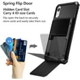 thumbnail image 2 of for iPhone XR Case Wallet ID Slot Credit Card Holder Spring Pocket for Men Women Scratch Resistant Dual Layer Protective Bumper Rugged TPU Rubber Armor Hard Shell Cover for iPhone XR 10R Black, 2 of 15