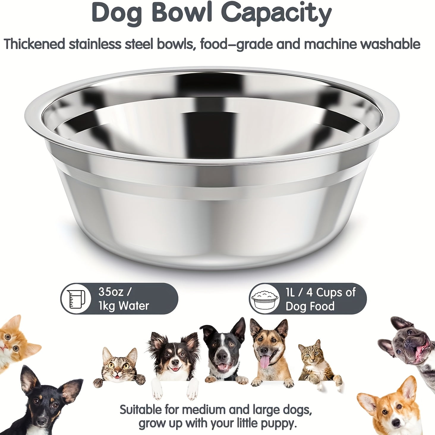 X XBEN 2-Pack Elevated Dog Bowls Stand, 5-Level Height Adjustable Feeder with 2 Stainless Steel Bowls, Anti-Slip Joint Relief Food Water Dish for Small Medium Large Dogs