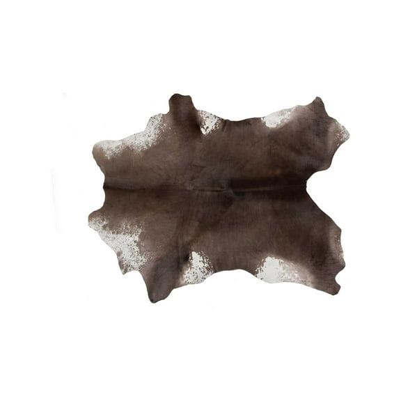 2" X 3" Taupe And White Calfskin Area Rug