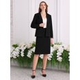 thumbnail image 3 of DARING DIVA 2Pcs Women's Business Formal Blazer Pencil Suit Skirt Set M Black, 3 of 5