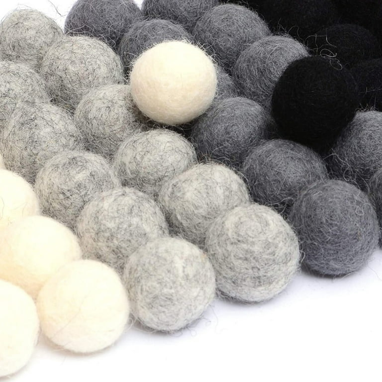 100% Wool Felt Balls - 100 Pieces | Hand-Felted Pom Poms | Pure Wool Beads  | Felt Ball DIY (20mm, Mixed Color)