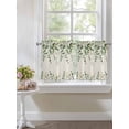 thumbnail image 4 of Sage Green Eucalyptus 2 Panel Kitchen Curtains for Small Windows, Farmhouse Weeping Leaves Linen Bathroom Tier Curtain, Short Window Treatment for Bedroom/Living Room 55"x24", 4 of 6