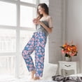 thumbnail image 4 of Uemuo Orchids Flowers Pattern Women's Wide Leg Palazzo Lounge Pants with Pockets Light Weight Loose Comfy Casual Pajama Pants-XX-Large, 4 of 9