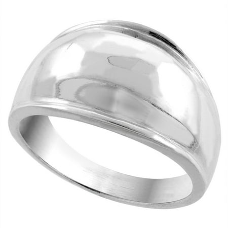 - Sterling Silver Dome Cigar Band Ring 5/16 inch wide, sizes 5 - 13
