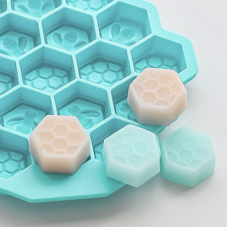19 Cells Bee Honeycomb Shaped 3D Soap Molds Silicone Bee Hive Moulds for  Baking 