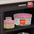 thumbnail image 4 of MILTON Nestable Mixing Bowls with Lids 6 Pack Reusable Plastic Pink, 4 of 8
